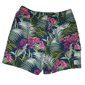 Tommy Bahama Tropical Floral Swim Trunks - Green and Pink